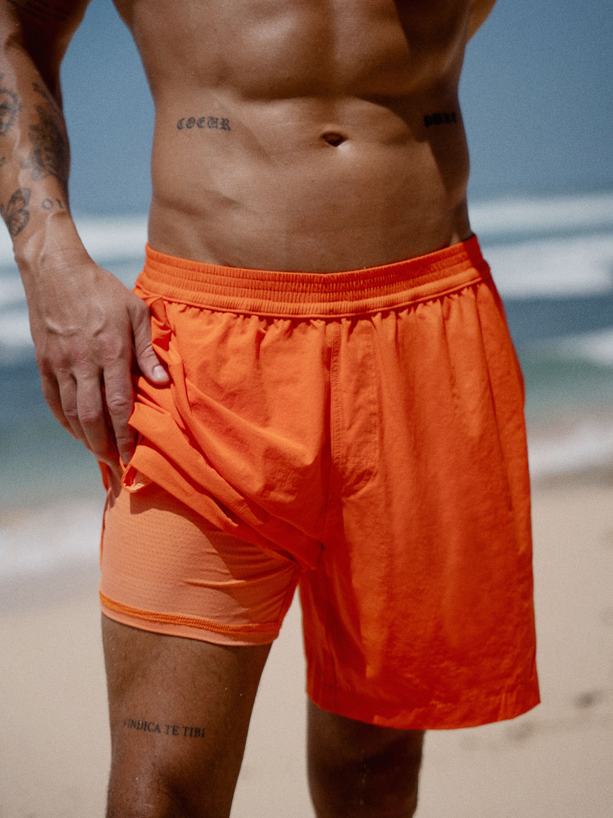 Men'S Woven Blend Swim Shorts Men's Shorts - HAPNIXSTORE
