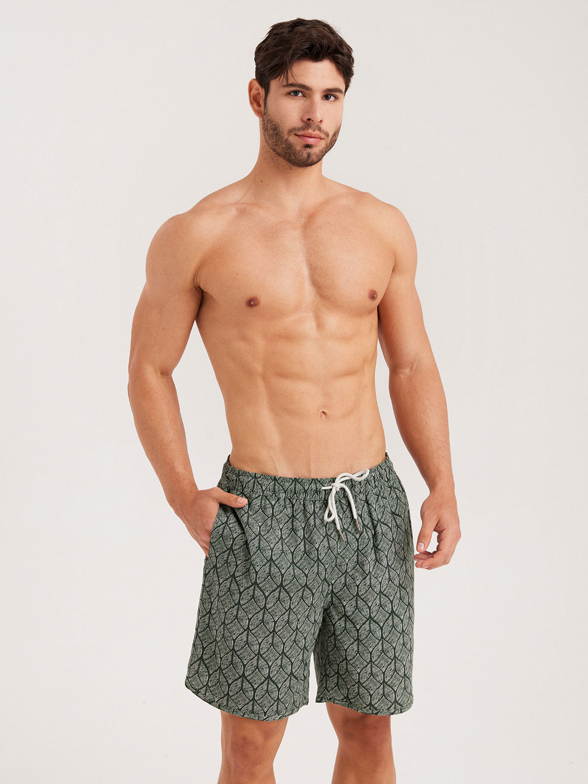 Men'S Woven Cotton And Linen Swim Shorts Men's Beach Shorts - HAPNIXSTORE