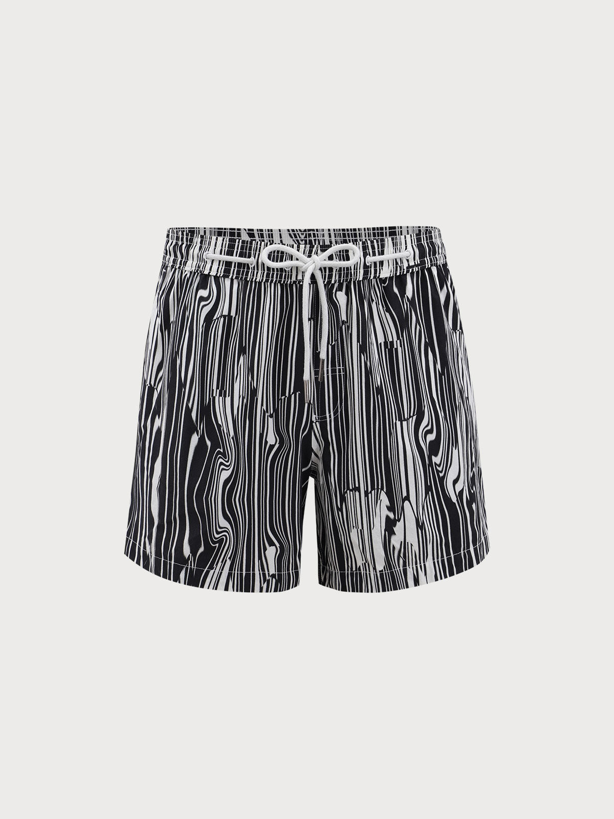 Men'S Woven Nail Spandex Swim Shorts Black Men's Beach Shorts - HAPNIXSTORE