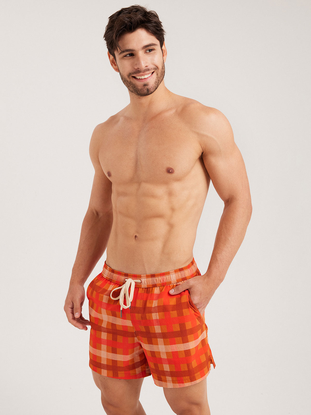 Men'S Woven Nail Spandex Swim Shorts Men's Beach Shorts - HAPNIXSTORE