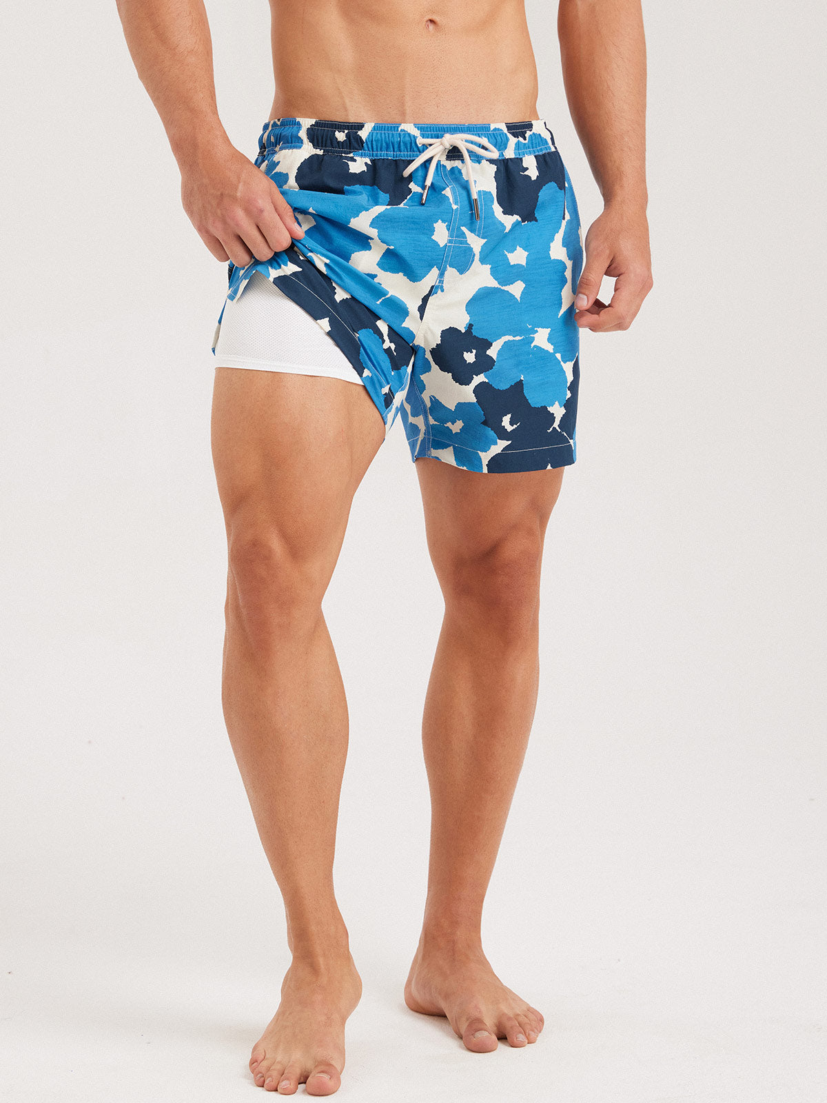 Men'S Woven Nail Spandex Swim Shorts Men's Beach Shorts - HAPNIXSTORE