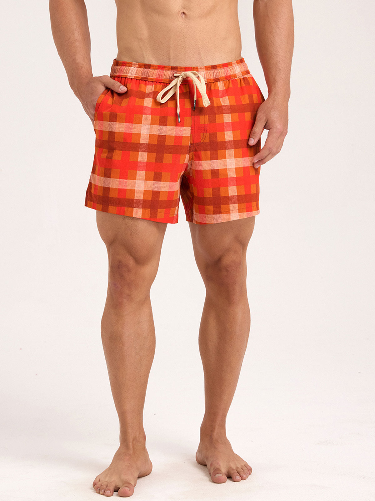 Men'S Woven Nail Spandex Swim Shorts Men's Beach Shorts - HAPNIXSTORE