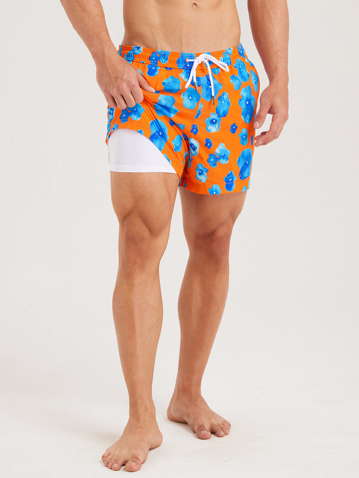 Men'S Woven Nail Spandex Swim Shorts Men's Beach Shorts - HAPNIXSTORE