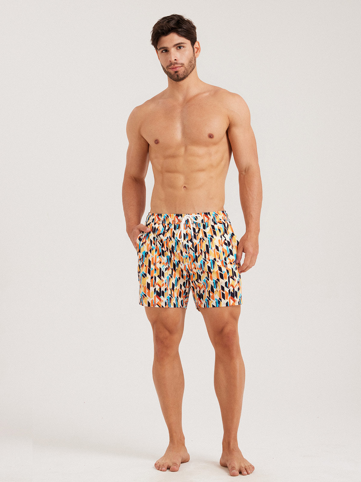 Men'S Woven Nail Spandex Swim Shorts Men's Beach Shorts - HAPNIXSTORE