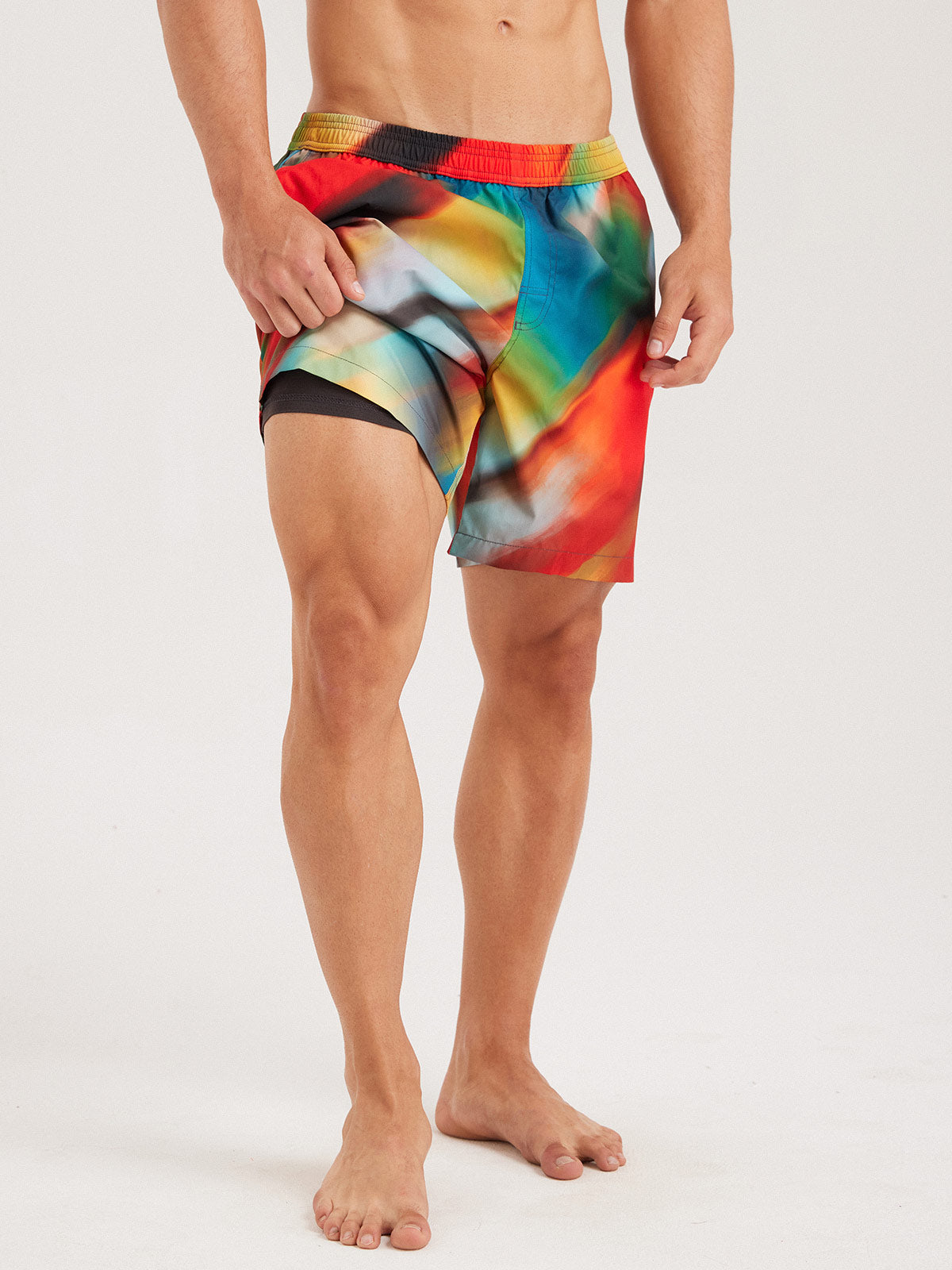 Men'S Woven Polyester Swim Shorts Men's Shorts - HAPNIXSTORE
