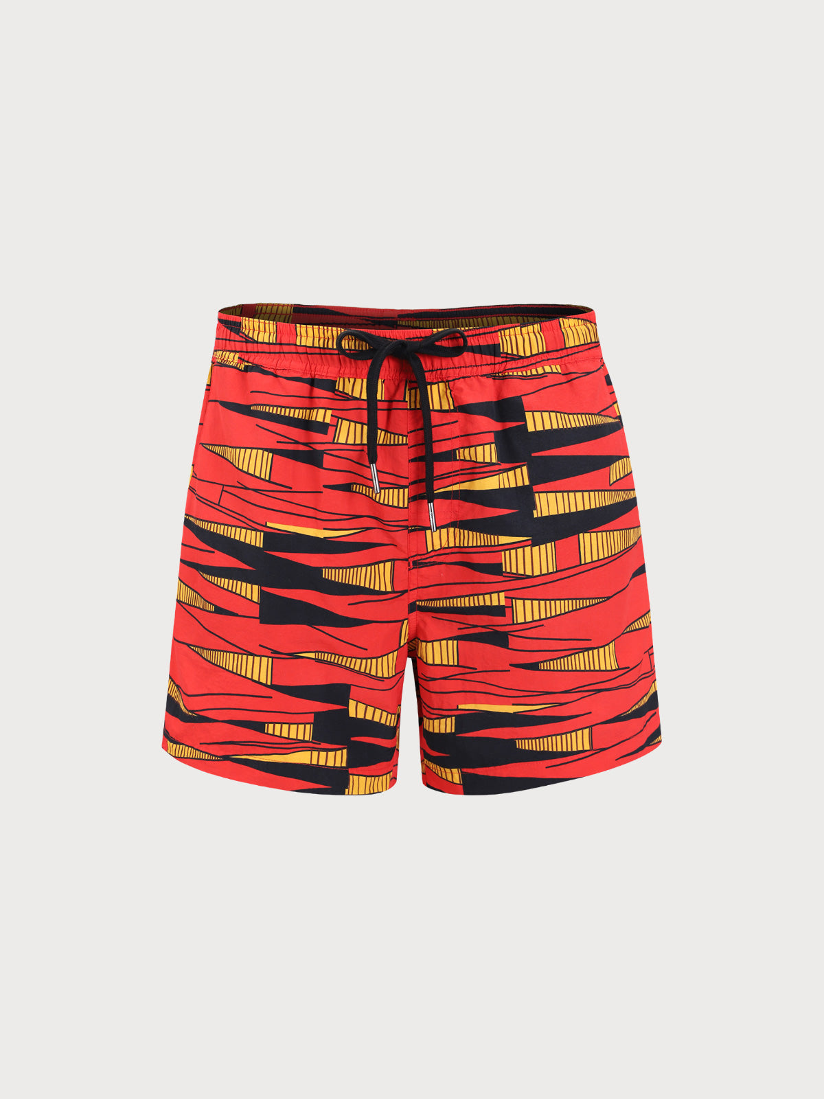 Men's Woven Nylon Swim Shorts Red Men's Beach Shorts - HAPNIXSTORE