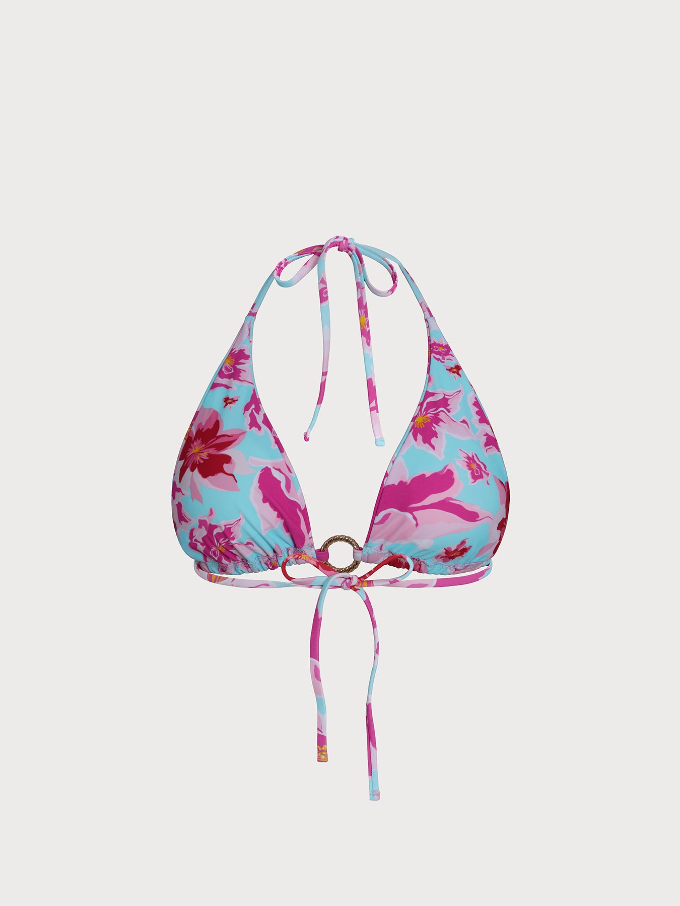 Women's Knitted Nylon Printed Bikini Top Bikinis - HAPNIXSTORE