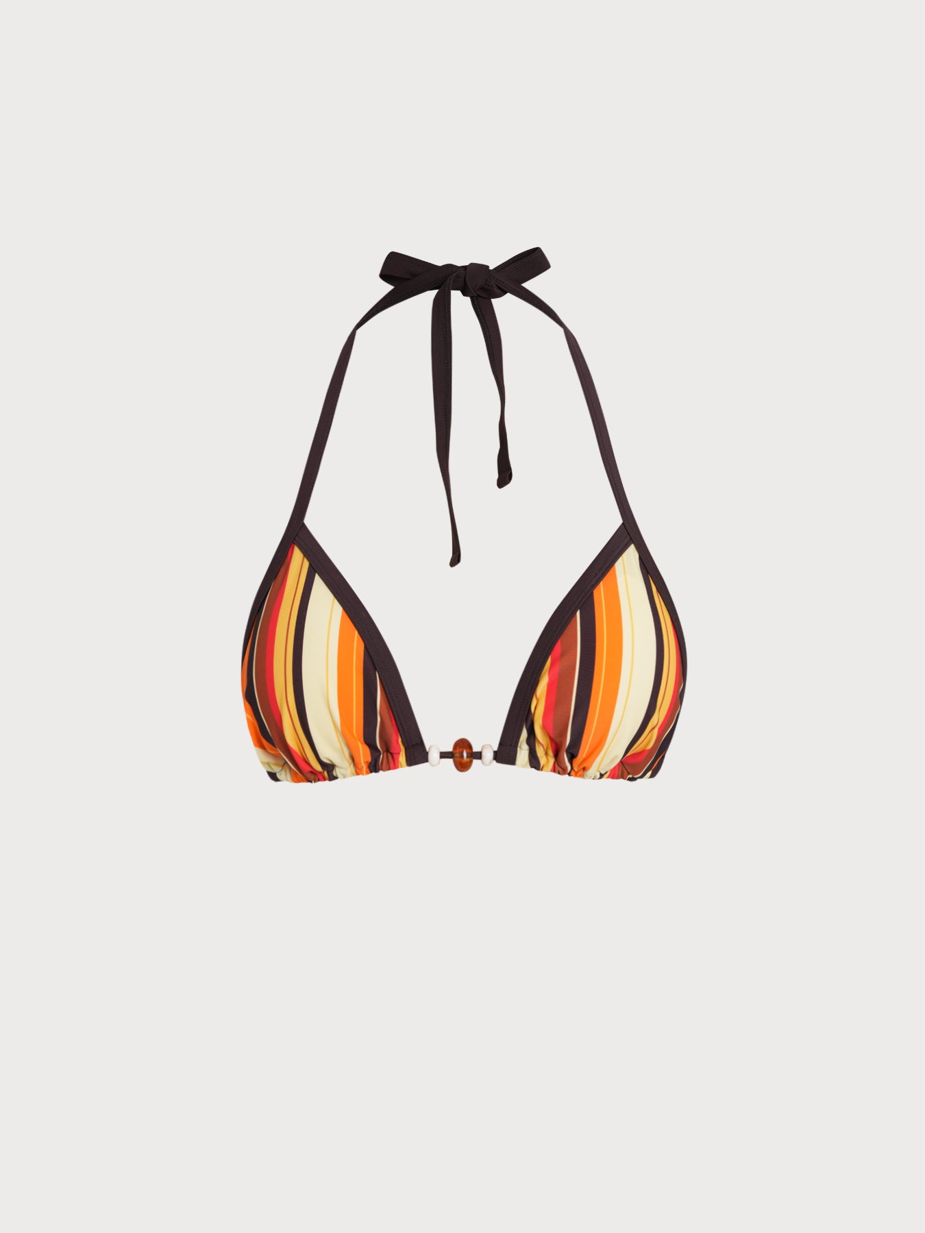 Women's Knitted Nylon Printed Bikini Top Dark Coffee Bikinis - HAPNIXSTORE