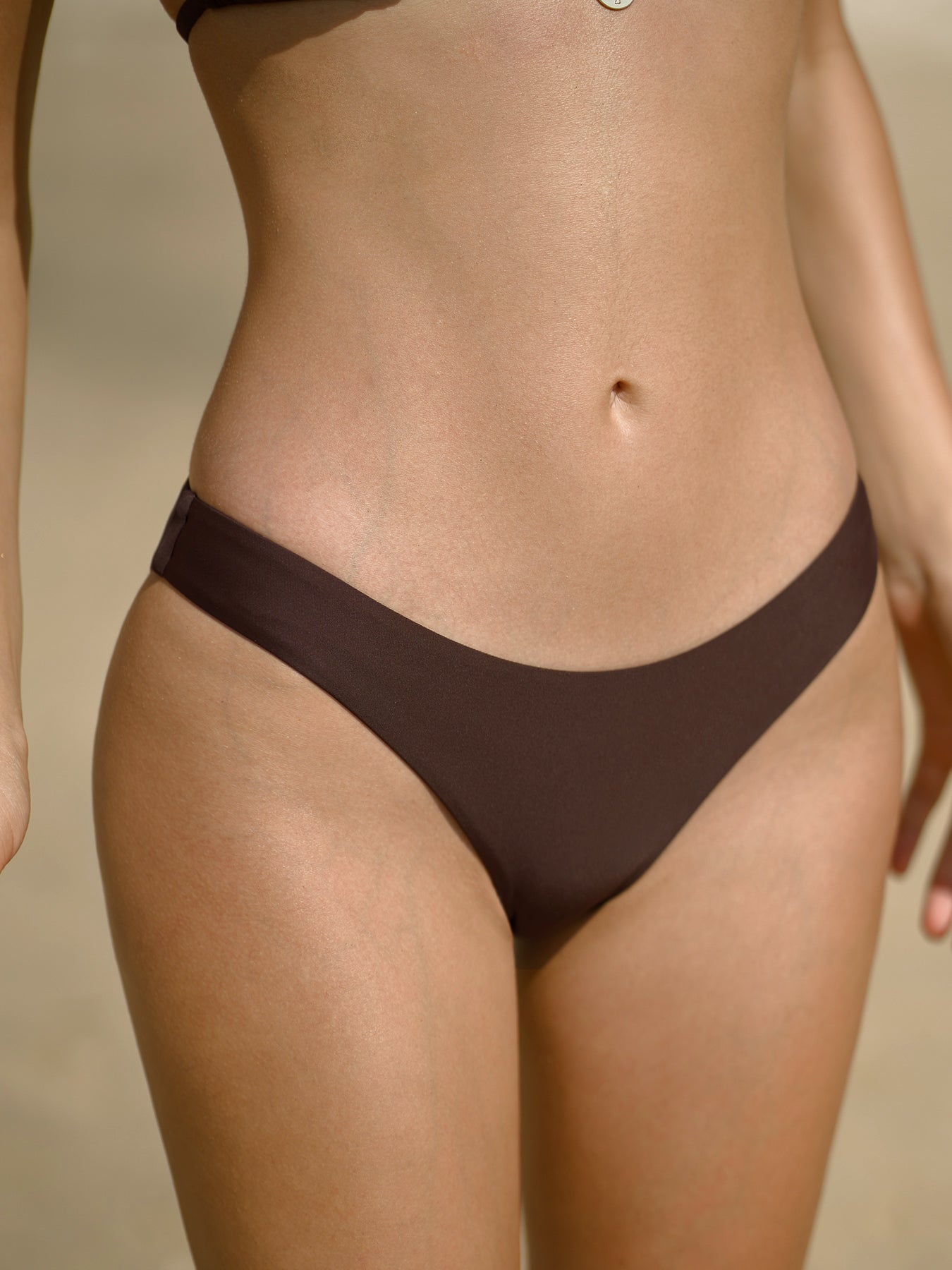 Women's Knitted Nylon Solid Color Bikini Bottom Bikinis - HAPNIXSTORE