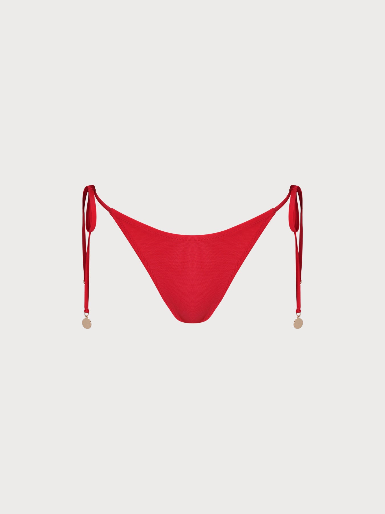 Women's Knitted Nylon Solid Color Bikini Bottom Red Bikinis - HAPNIXSTORE