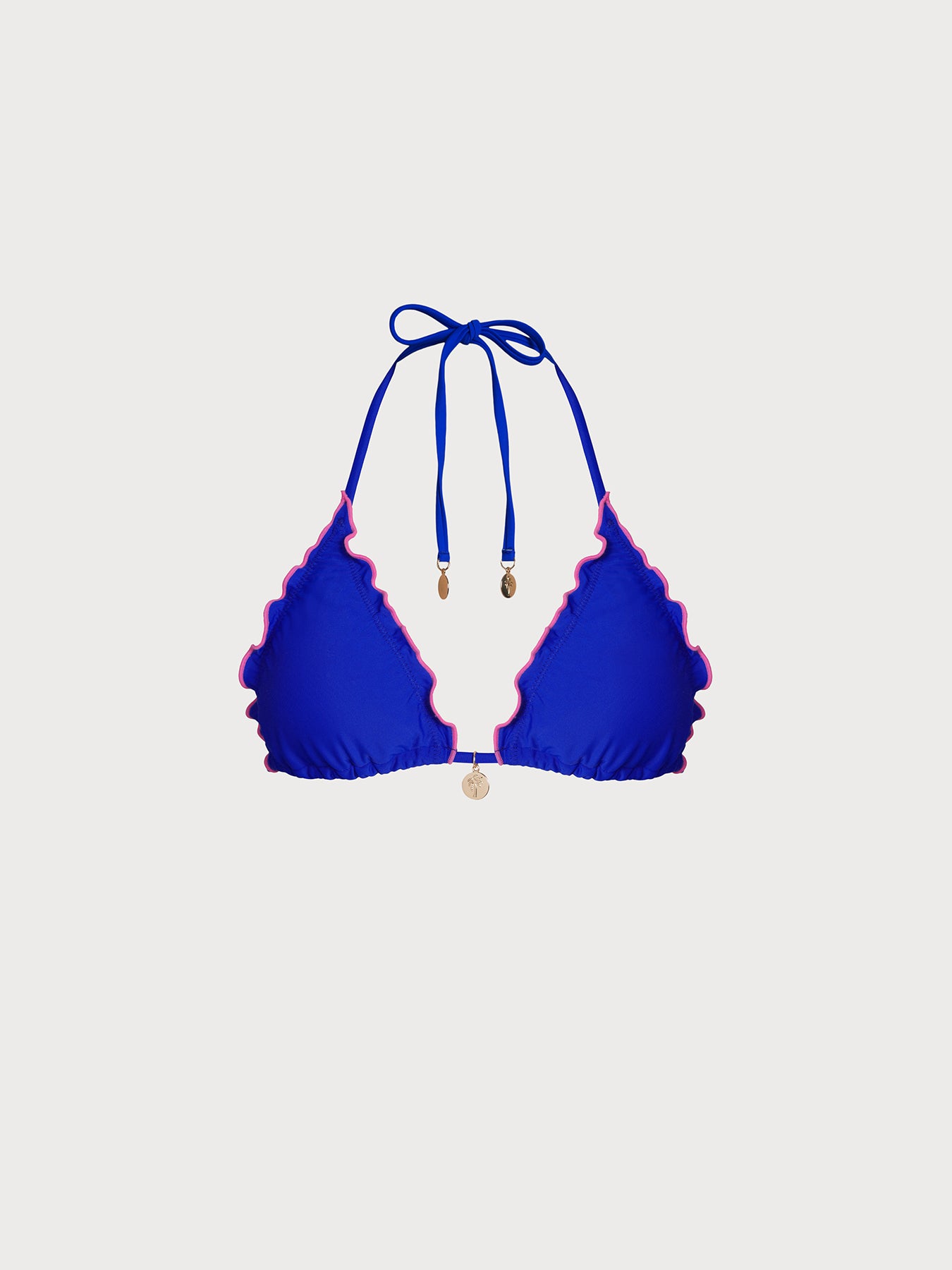 Women's Knitted Nylon Solid Color Bikini Top Blue Bikinis - HAPNIXSTORE