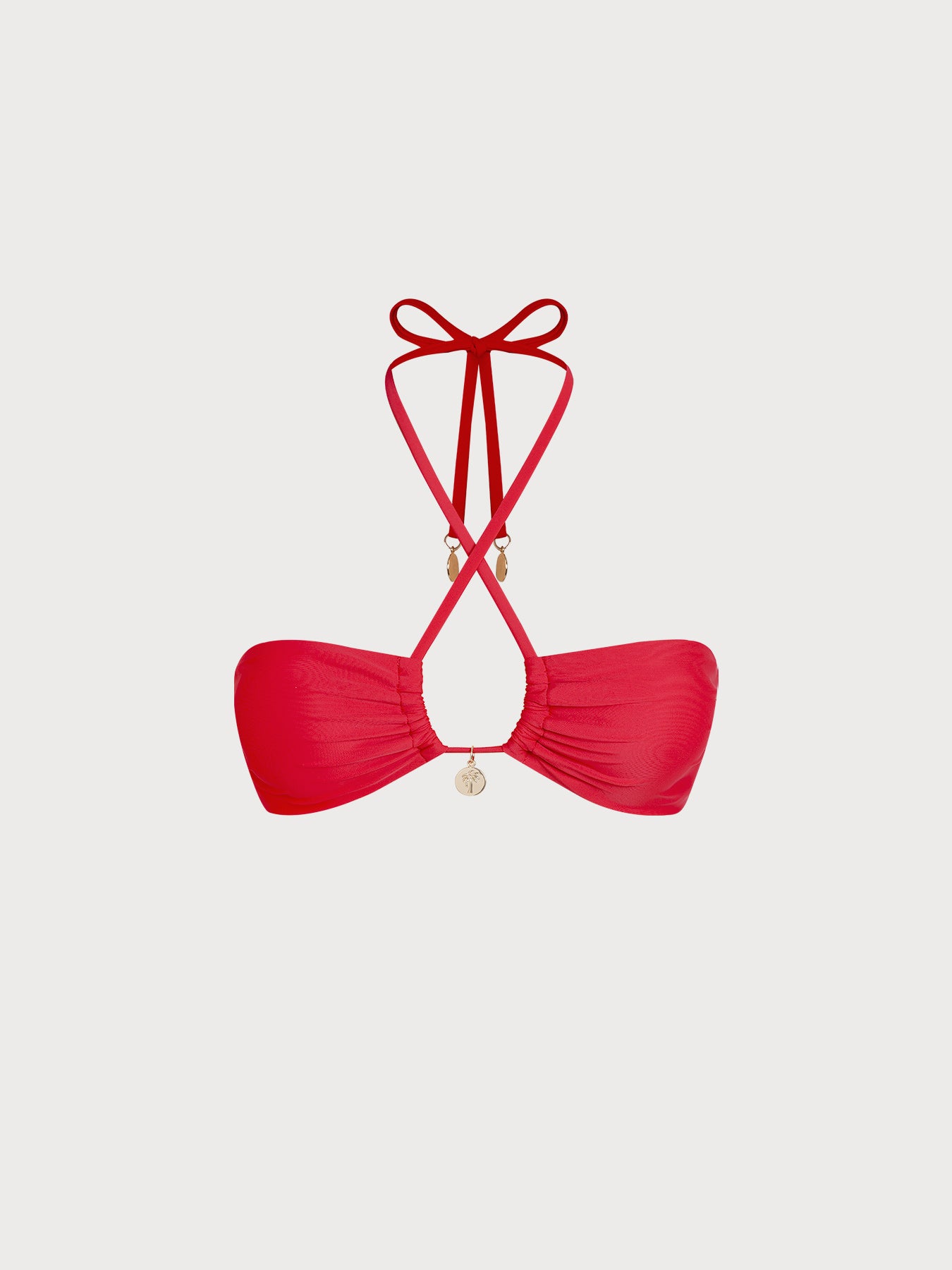 Women's Knitted Nylon Solid Color Bikini Top Red Bikinis - HAPNIXSTORE