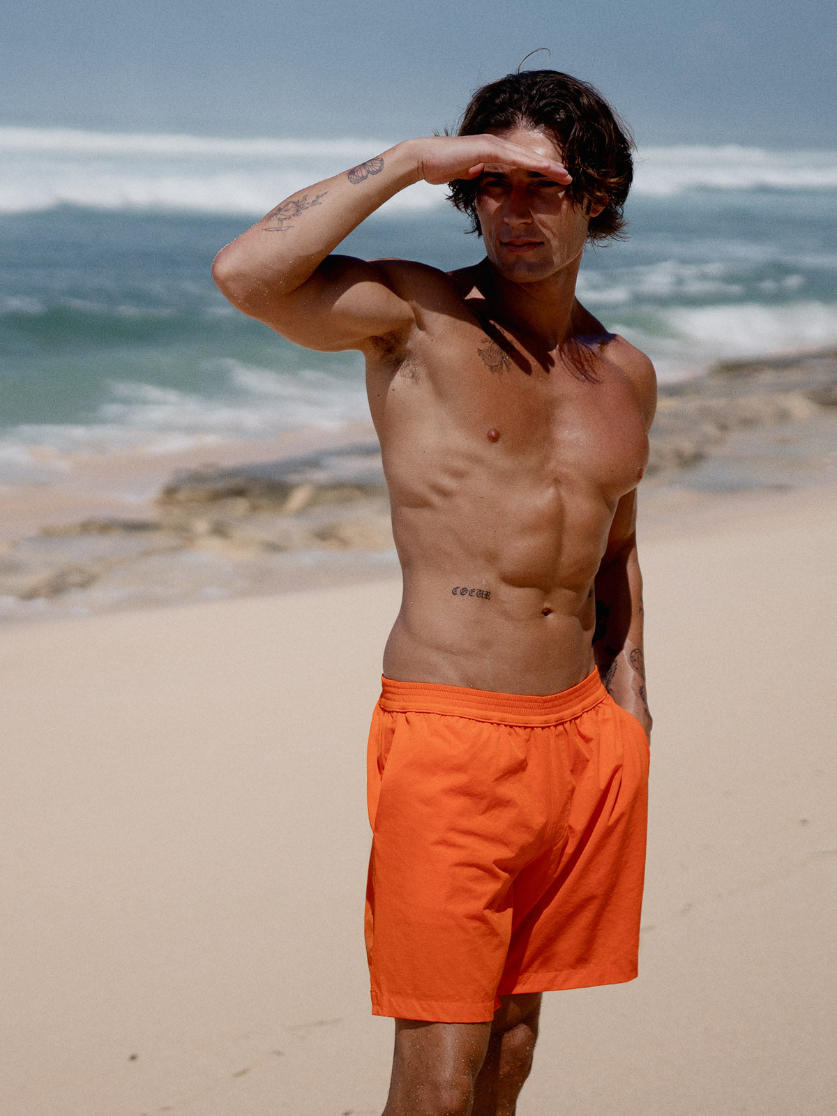 Men'S Woven Blend Swim Shorts Men's Shorts - HAPNIXSTORE