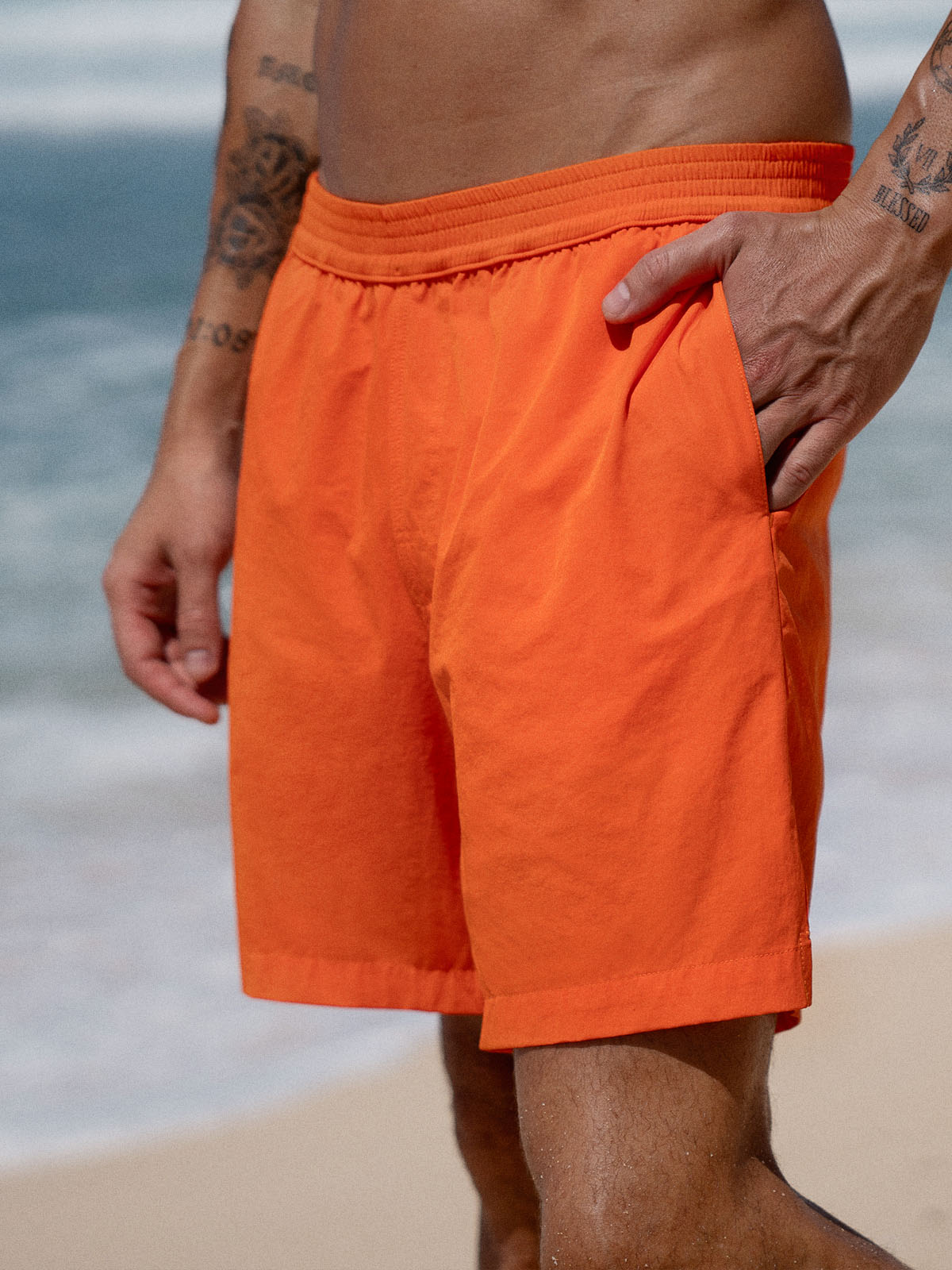 Men'S Woven Blend Swim Shorts Men's Shorts - HAPNIXSTORE