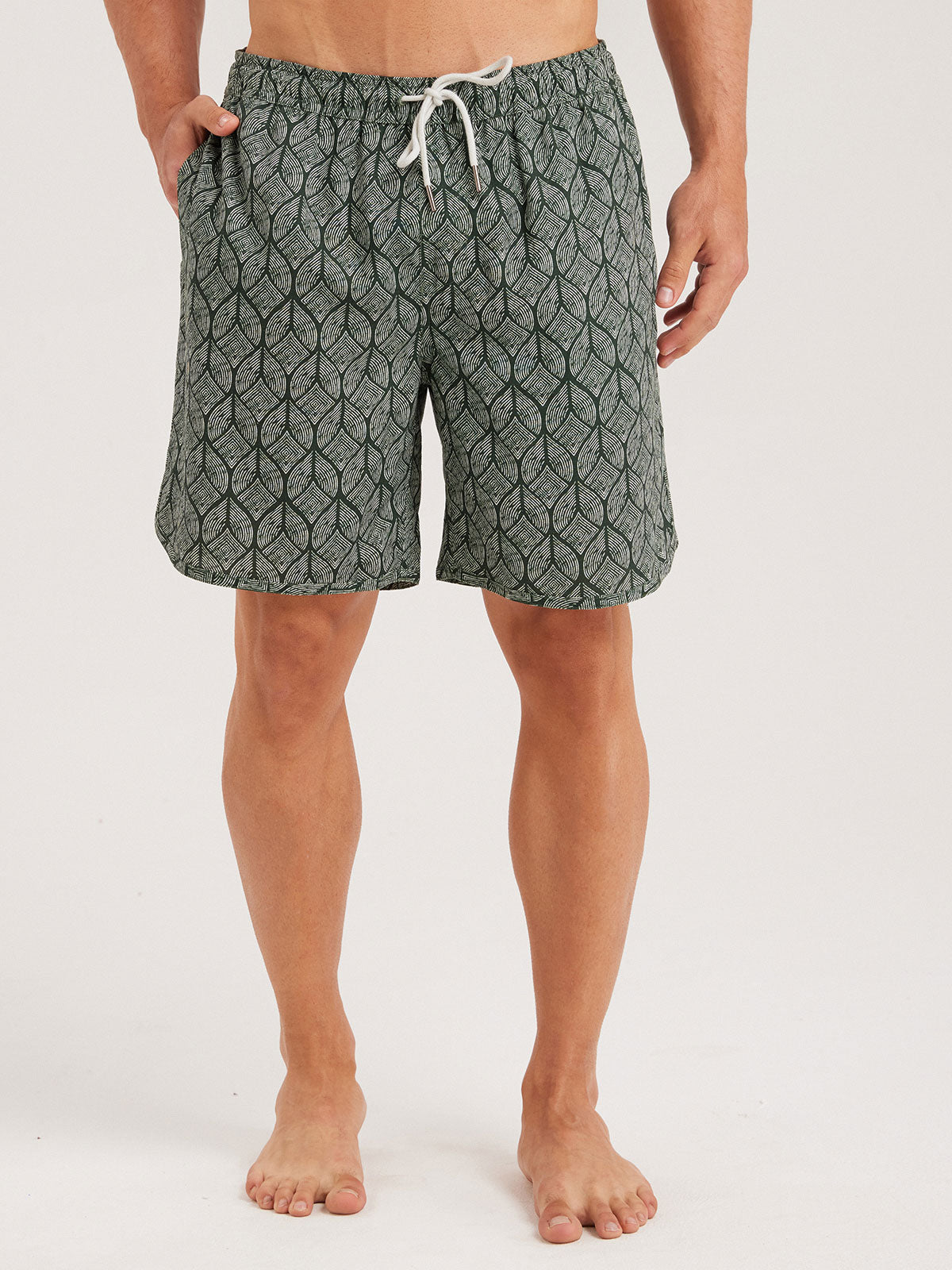Men'S Woven Cotton And Linen Swim Shorts Men's Beach Shorts - HAPNIXSTORE