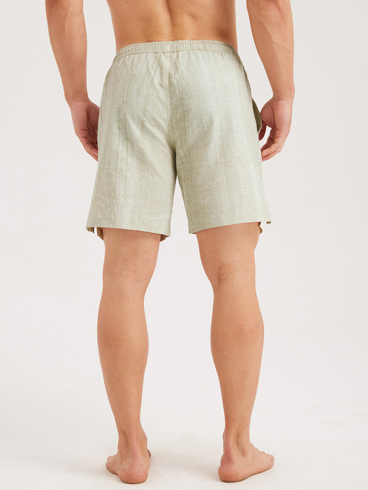 Men'S Woven Linen Swim Shorts Men's Shorts - HAPNIXSTORE