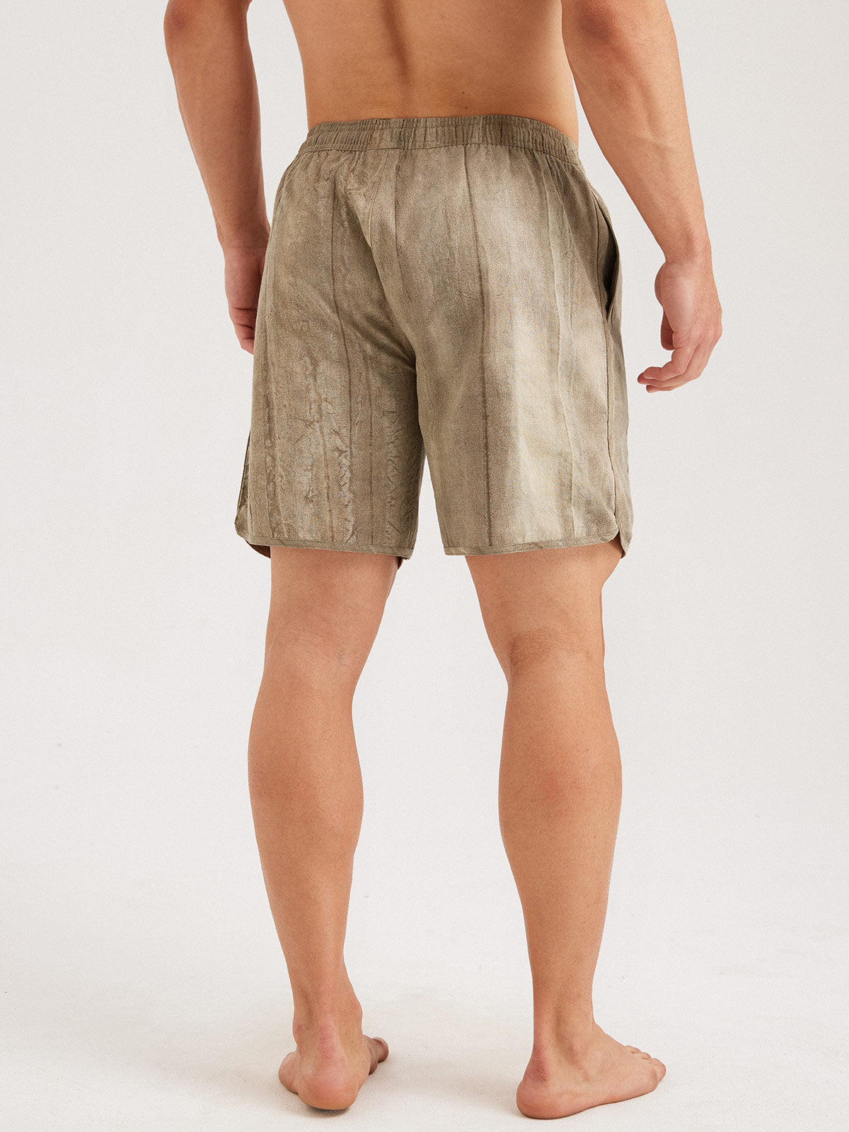 Men'S Woven Linen Swim Shorts Men's Shorts - HAPNIXSTORE