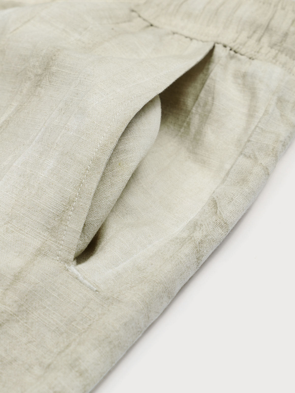 Men'S Woven Linen Swim Shorts Men's Shorts - HAPNIXSTORE