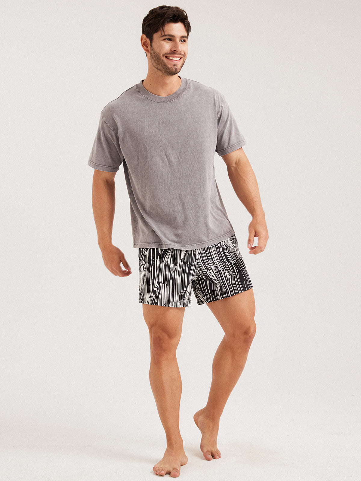 Men'S Woven Nail Spandex Swim Shorts Men's Beach Shorts - HAPNIXSTORE