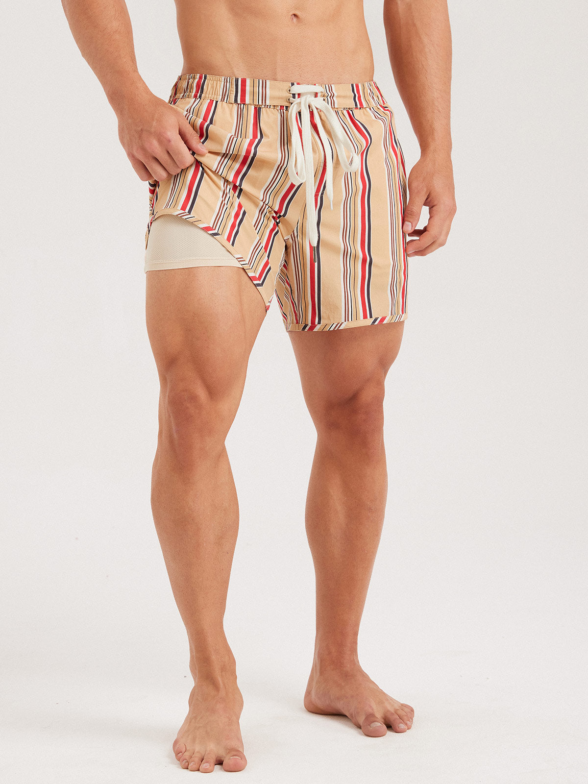 Men'S Woven Nail Spandex Swim Shorts Men's Beach Shorts - HAPNIXSTORE