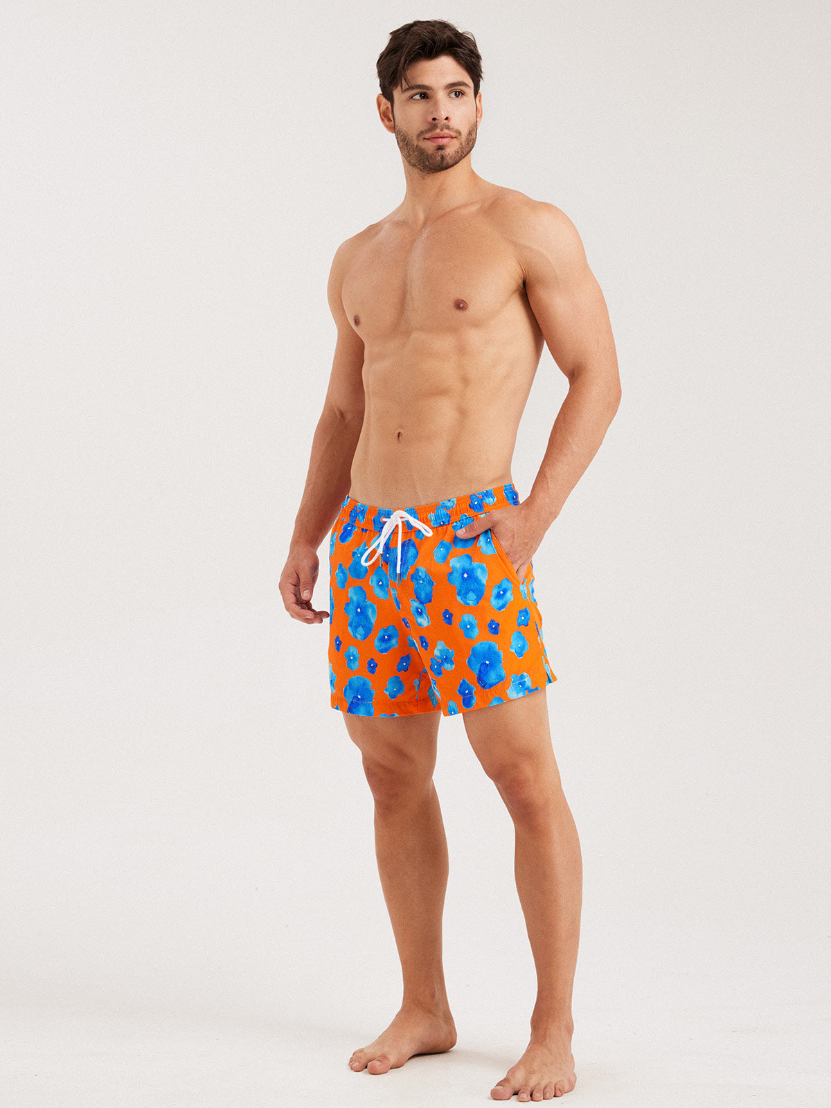 Men'S Woven Nail Spandex Swim Shorts Men's Beach Shorts - HAPNIXSTORE