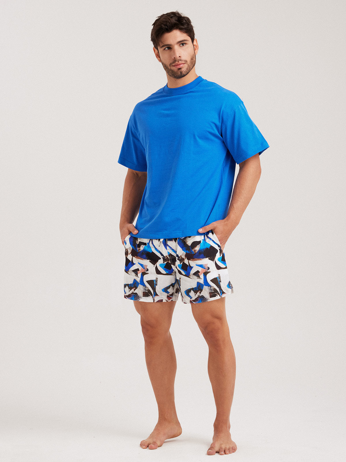 Men'S Woven Nail Spandex Swim Shorts Men's Beach Shorts - HAPNIXSTORE