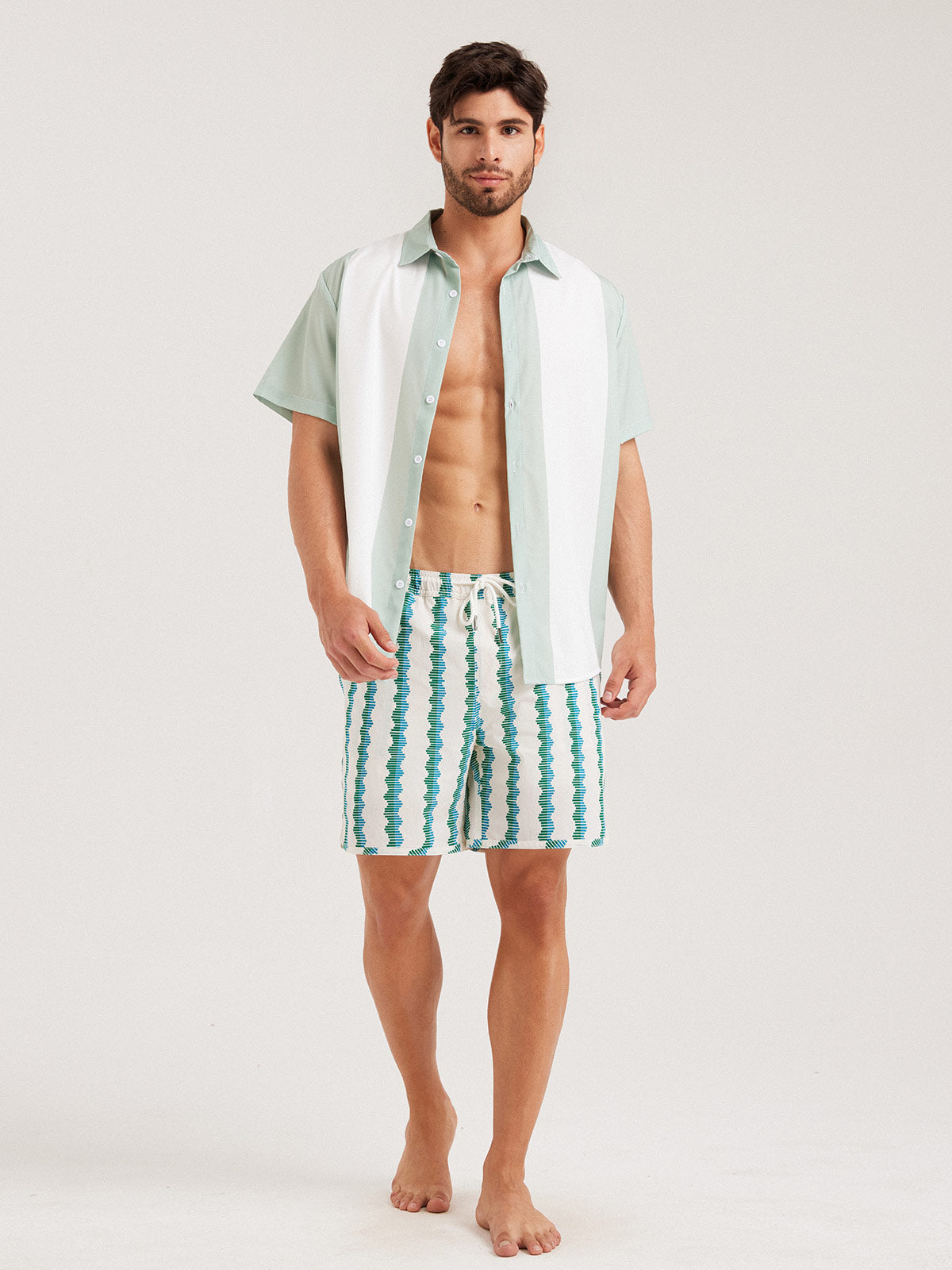 Men'S Woven Nail Spandex Swim Shorts Men's Beach Shorts - HAPNIXSTORE