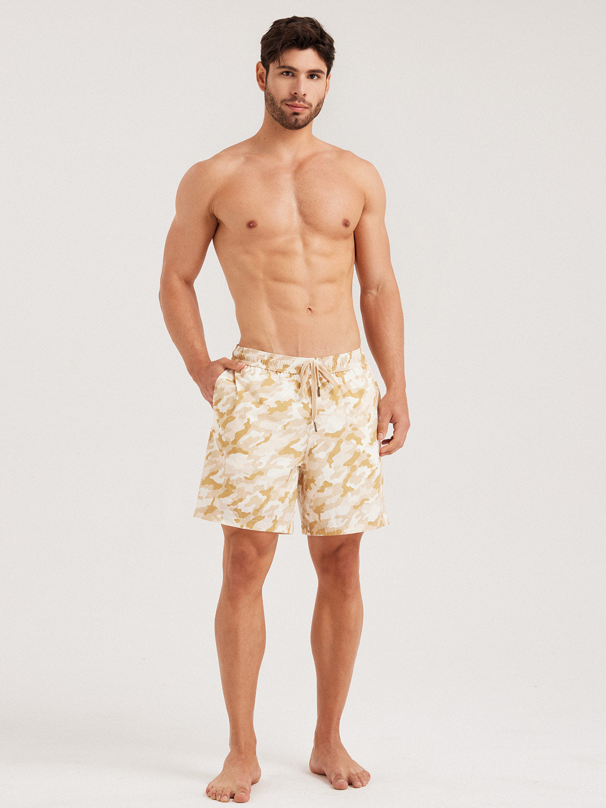 Men'S Woven Nail Spandex Swim Shorts Multi Men's Beach Shorts - HAPNIXSTORE