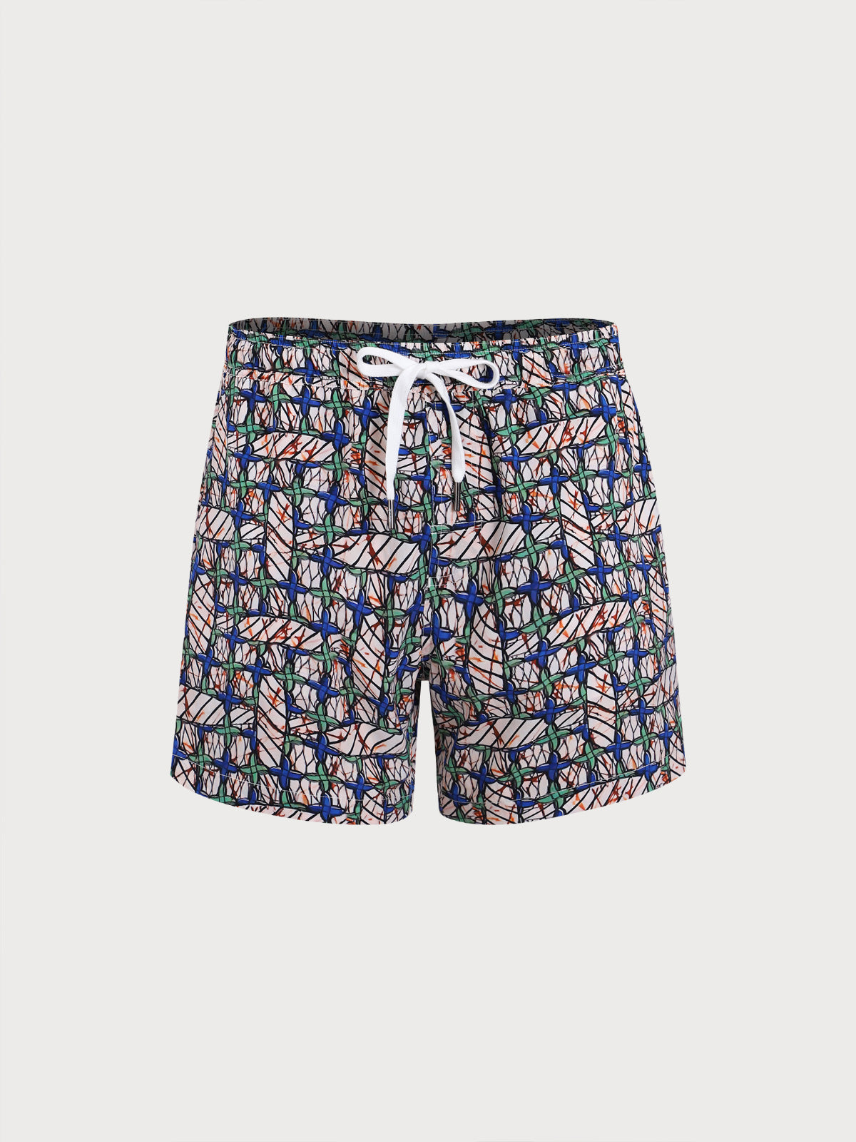Men'S Woven Nail Spandex Swim Shorts Multi Men's Beach Shorts - HAPNIXSTORE