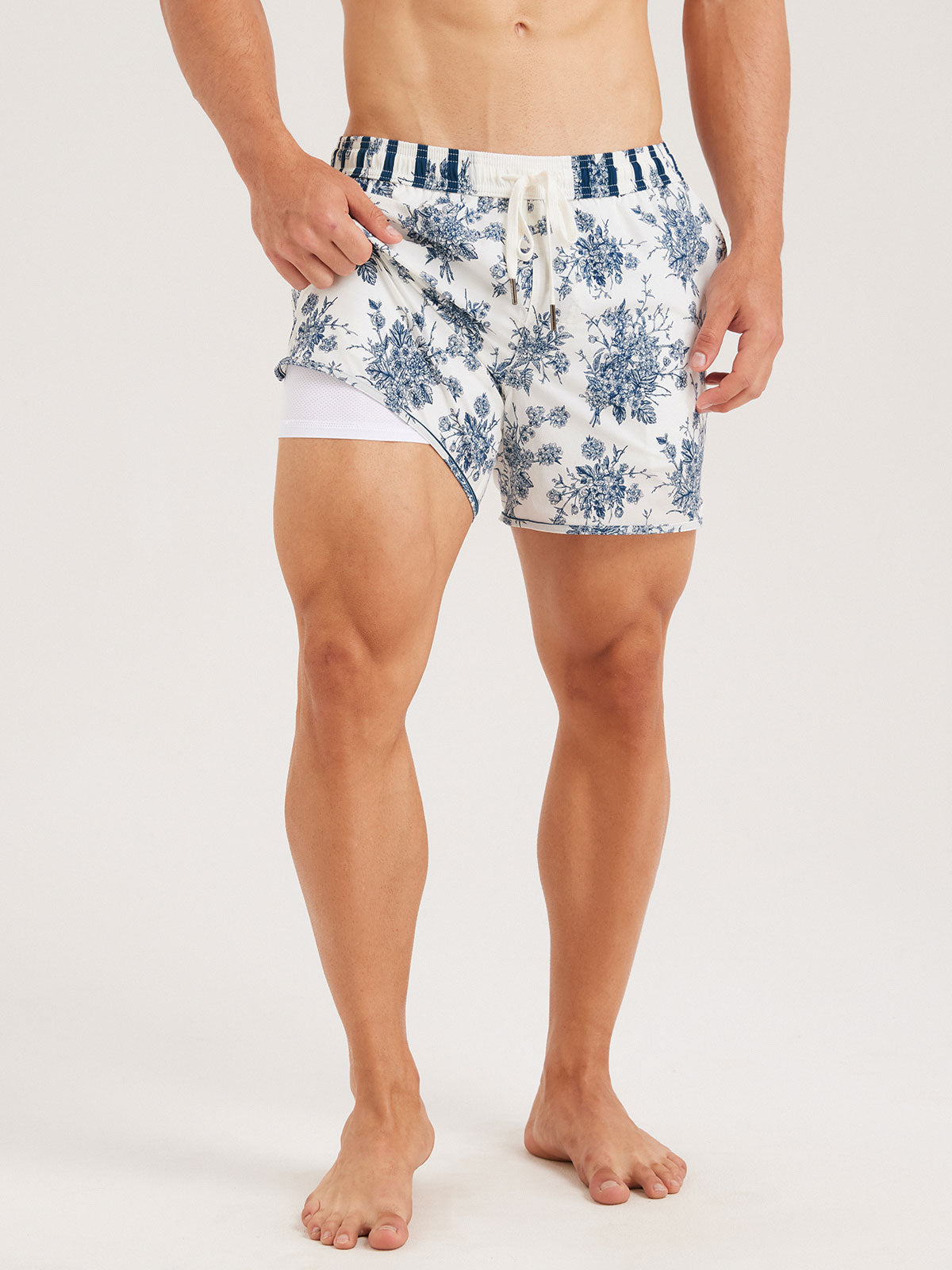 Men'S Woven Nylon-Blend Swim Shorts Men's Beach Shorts - HAPNIXSTORE