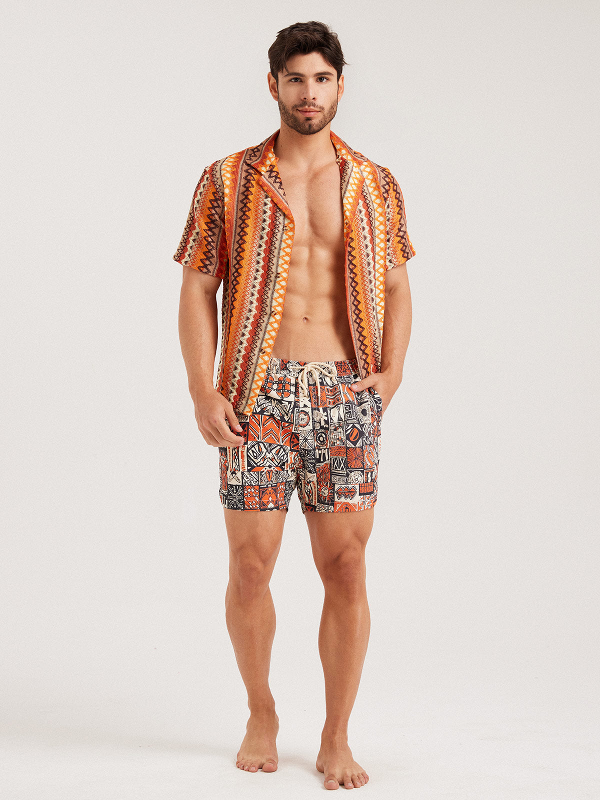 Men'S Woven Nylon Swim Shorts Men's Beach Shorts - HAPNIXSTORE