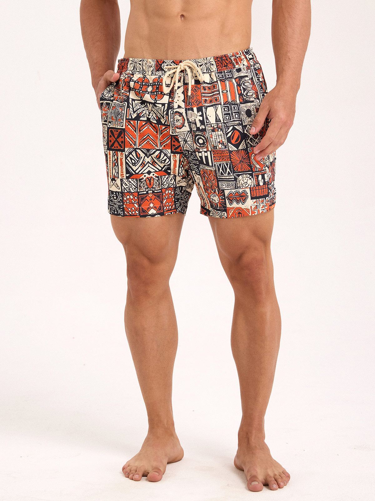 Men'S Woven Nylon Swim Shorts Men's Beach Shorts - HAPNIXSTORE