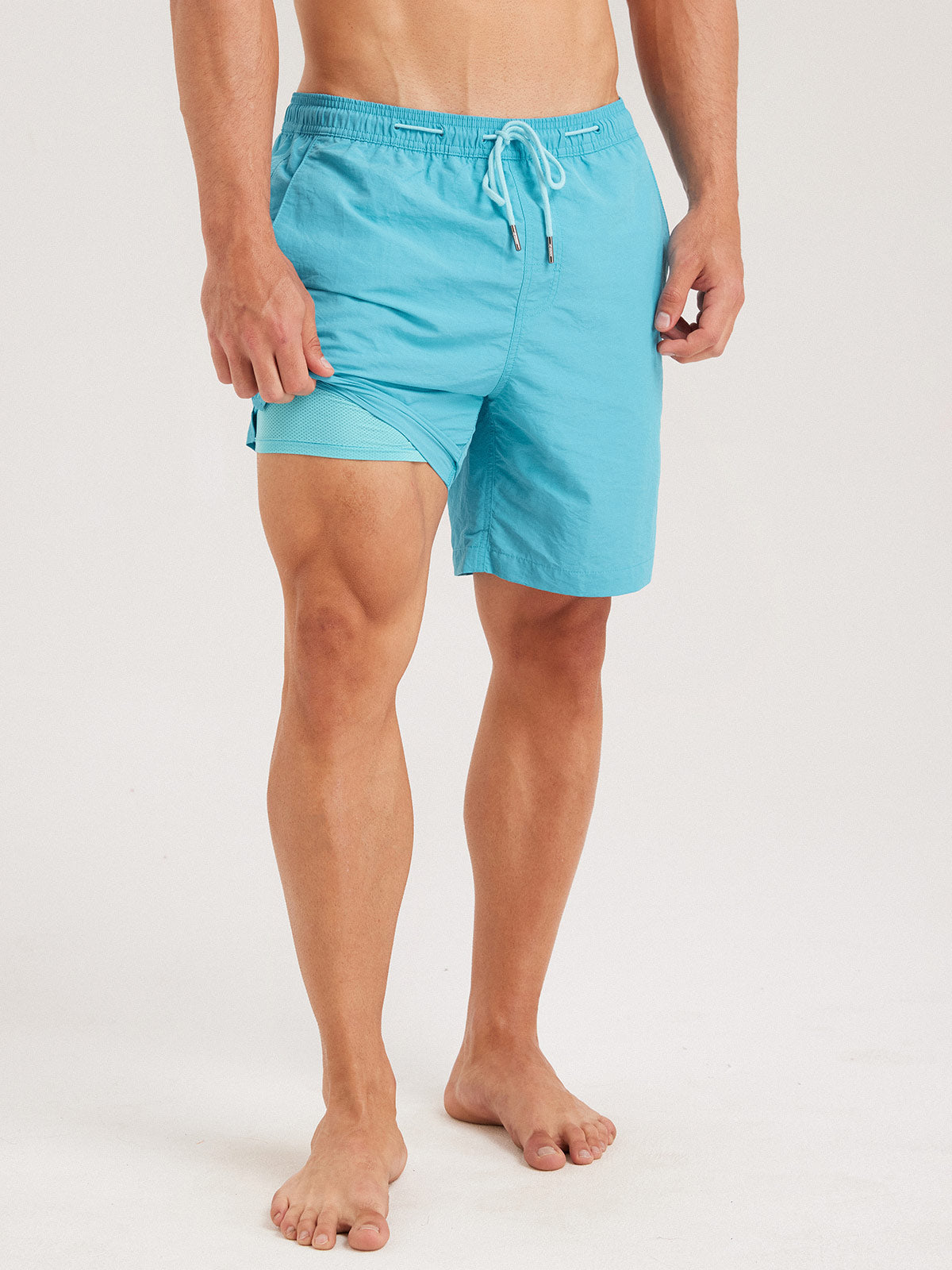 Men'S Woven Nylon Swim Shorts Men's Beach Shorts - HAPNIXSTORE