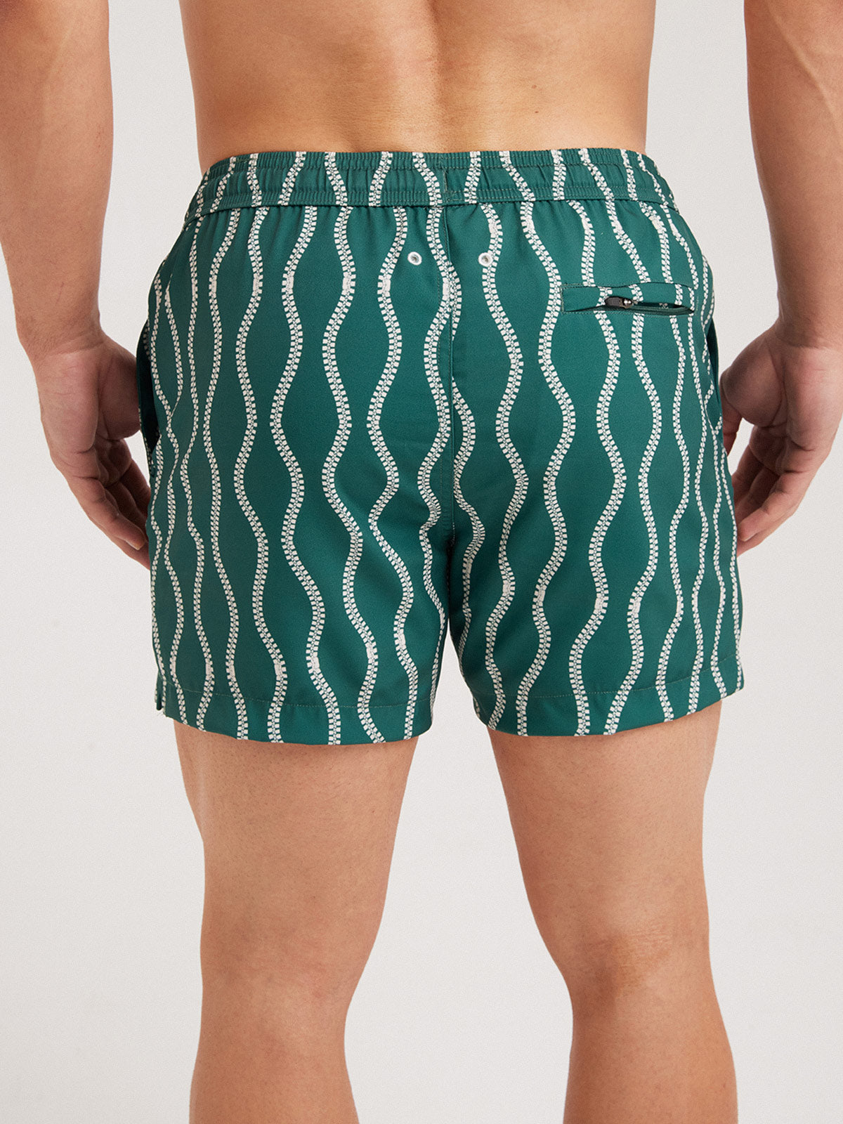 Men'S Woven Polyester-Spandex Swim Shorts Men's Beach Shorts - HAPNIXSTORE