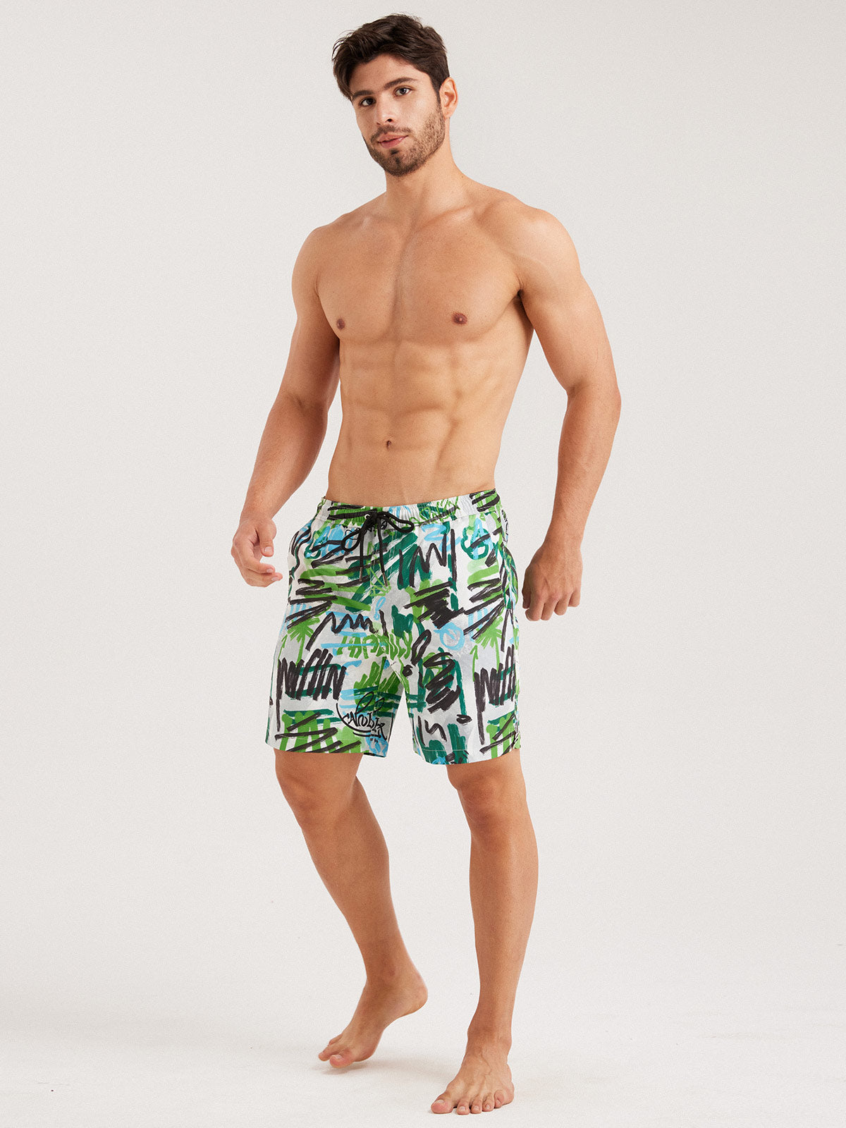 Men'S Woven Polyester Swim Shorts Men's Beach Shorts - HAPNIXSTORE