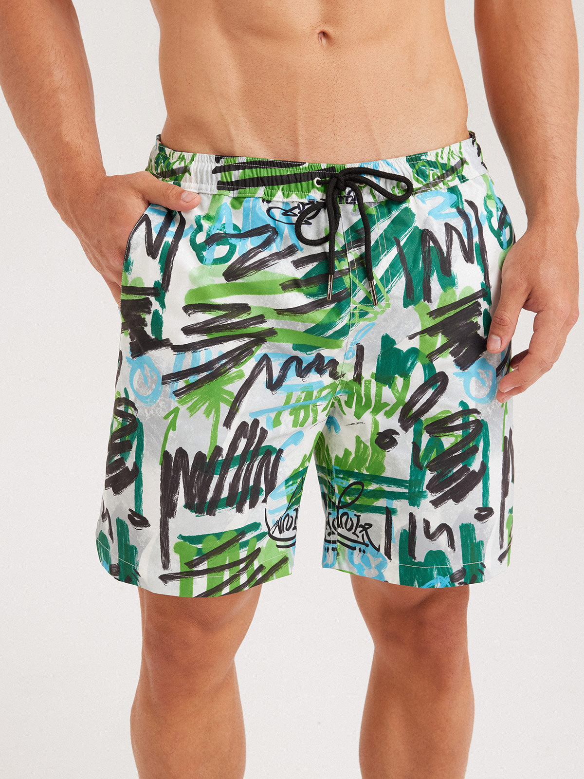 Men'S Woven Polyester Swim Shorts Men's Beach Shorts - HAPNIXSTORE