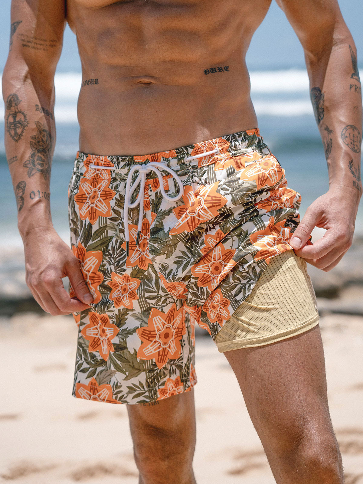 Men's Woven Polyester Swim Shorts Men's Shorts - HAPNIXSTORE