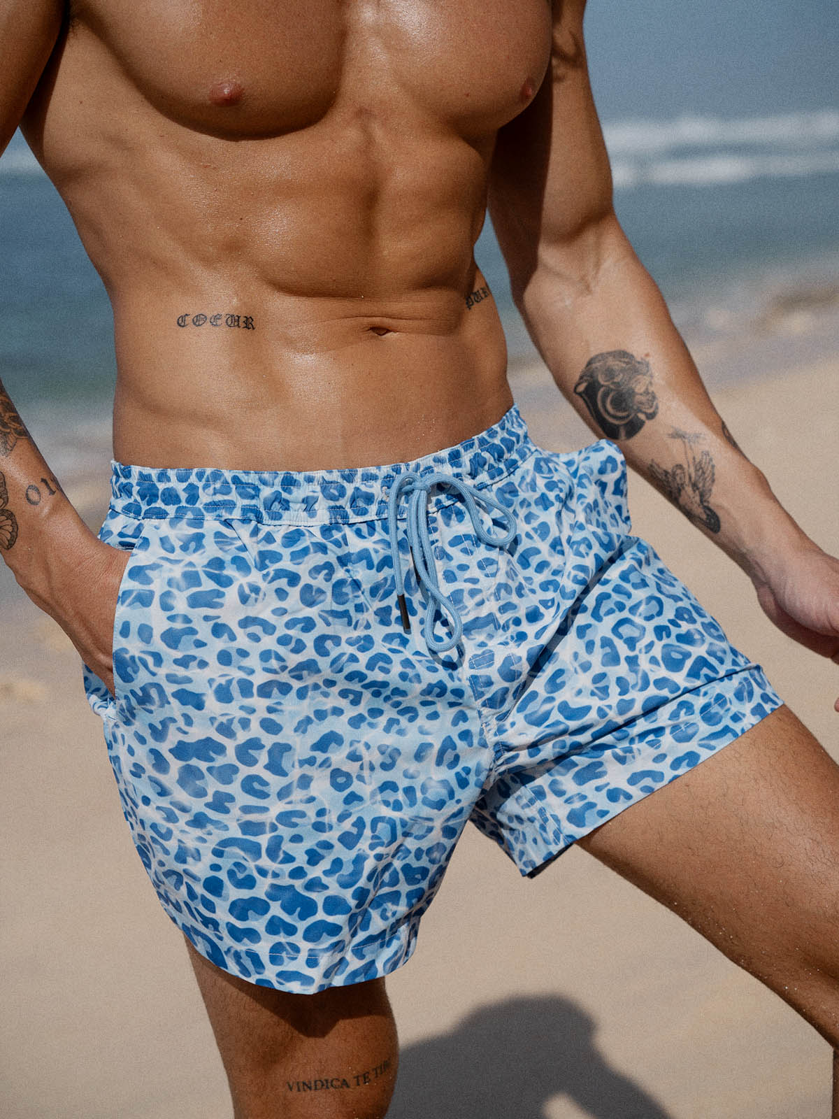 Men's Woven Polyester Swim Shorts Men's Shorts - HAPNIXSTORE