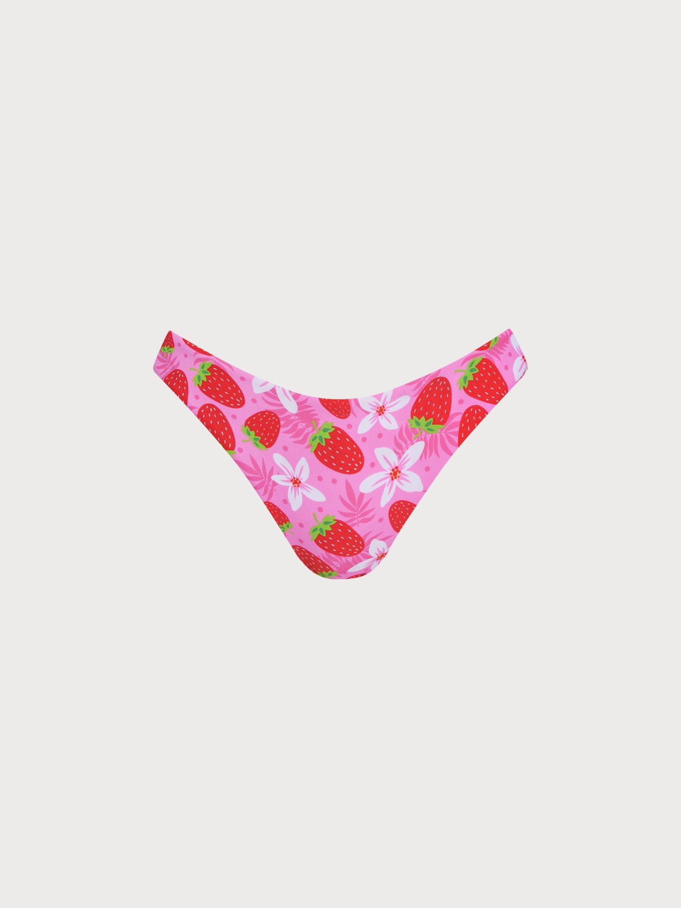 Women's Knitted Nylon Printed Bikini Bottom Rose Red Bikinis - HAPNIXSTORE