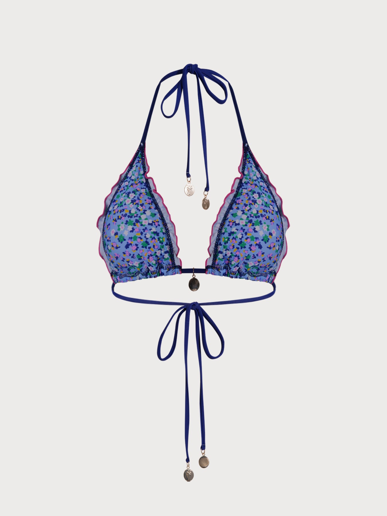 Women's Knitted Nylon Printed Bikini Top Bikinis - HAPNIXSTORE