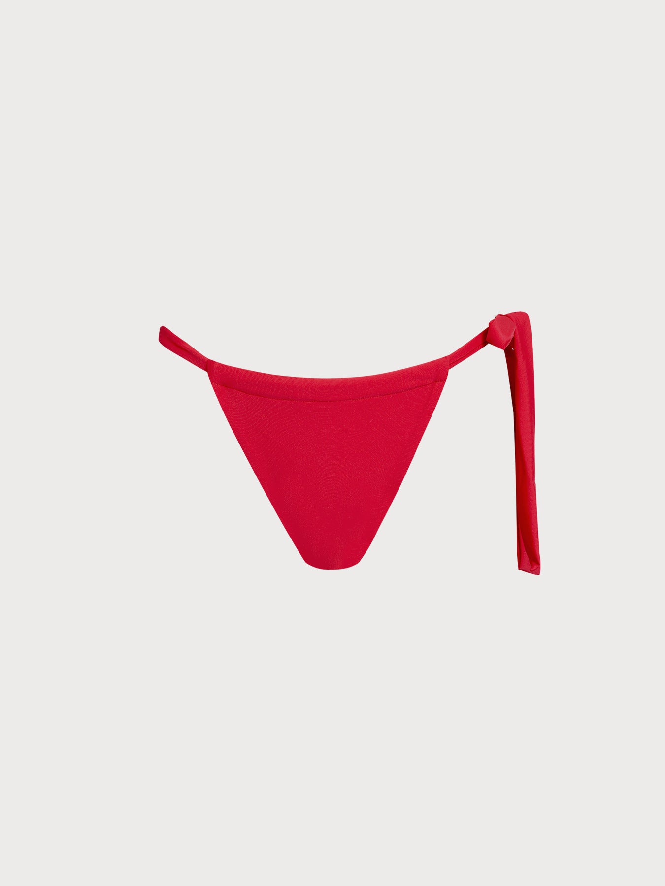 Women's Knitted Nylon Solid Color Bikini Bottom Red Bikinis - HAPNIXSTORE