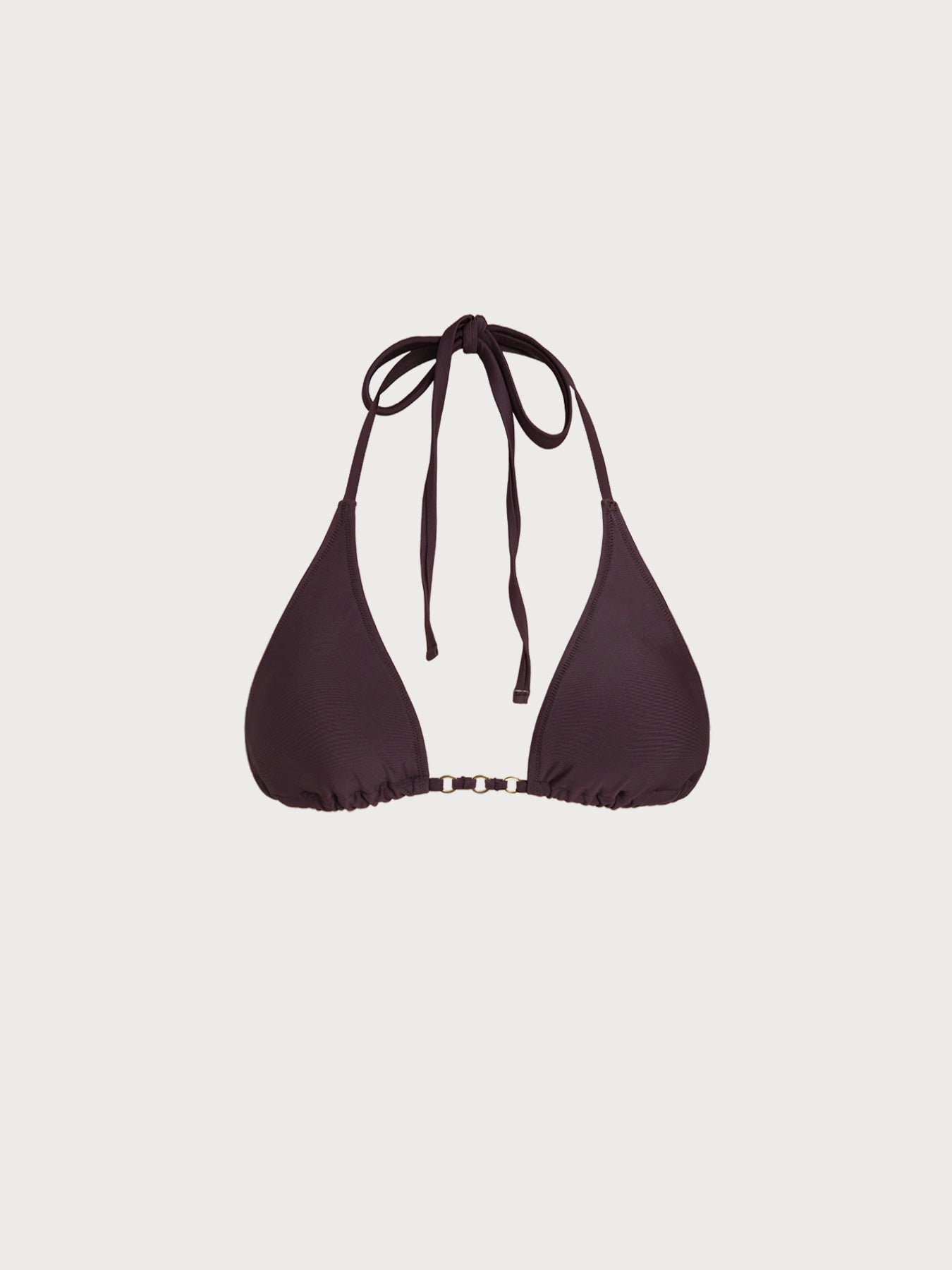 Women's Knitted Nylon Solid Color Bikini Top Coffee Bikinis - HAPNIXSTORE