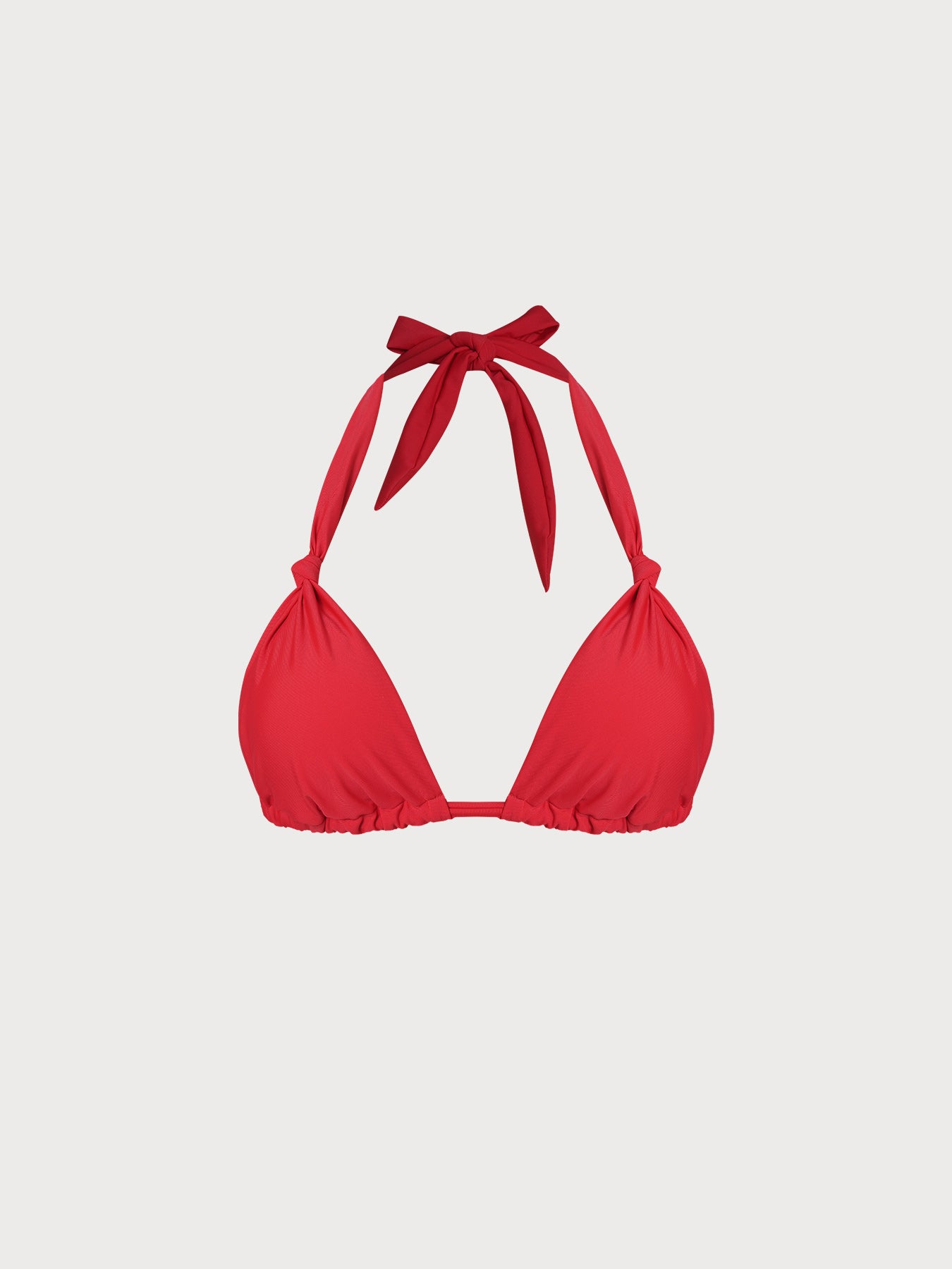 Women's Knitted Nylon Solid Color Bikini Top Red Bikinis - HAPNIXSTORE